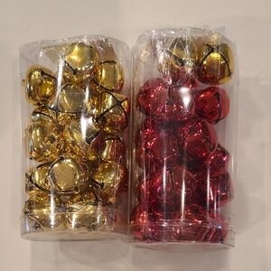 40 Festive Gold and Red Jingle Bells Set